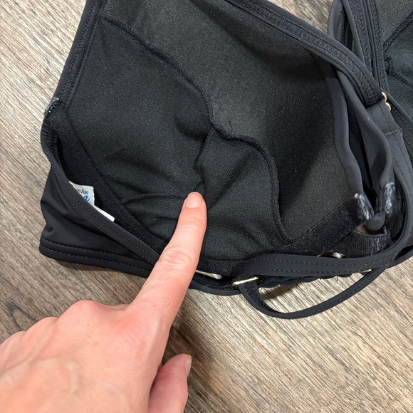 La Vie En Rose Swim Black Underwire Bikini Top Medium - Picture 4 of 5